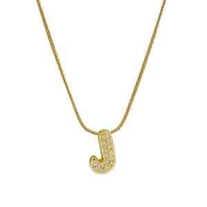 Gold Initial 'J' Pendant Necklace
